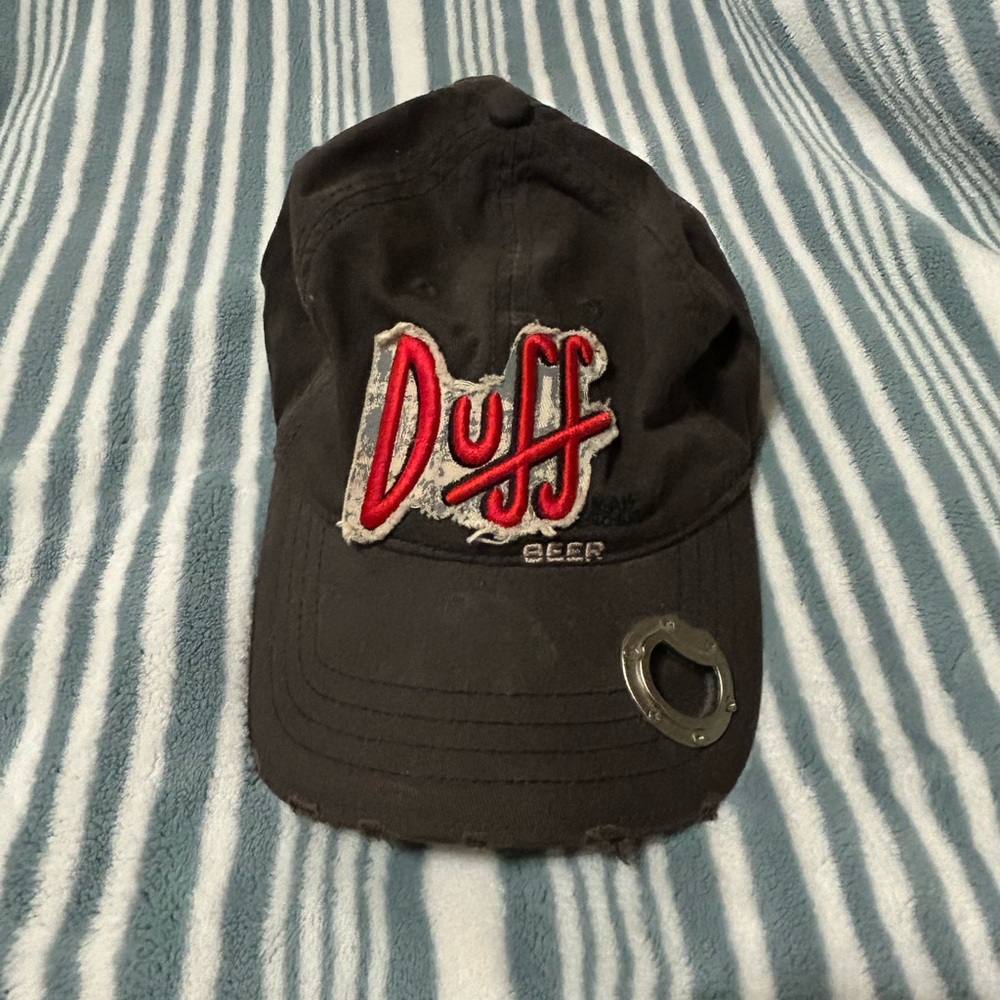 Duff Beer Black Cap with Red Logo